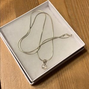 925Italian Silver Neckless white Zyrconia Pendant